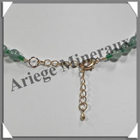 AGATE VERTE et AVENTURINE - Collier Compos - 3 Ovales 25x18 mm - 42 cm - C013