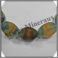 AGATE VERTE et AVENTURINE - Collier Compos - 5 Ovales 25x18 mm - 48 cm - C014