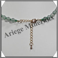 AGATE VERTE et AVENTURINE - Collier Compos - 3 Ovales 25x18 mm - 42 cm - C015