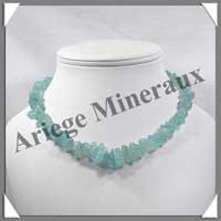 AIGUE MARINE  - Collier Baroque (Gros Morceaux) - 42 cm - M002