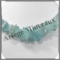 AIGUE MARINE  - Collier Baroque (Gros Morceaux) - 42 cm - M002