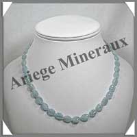 AIGUE MARINE - Collier Compos - Ovales 10x8 mm - 45 cm - C001