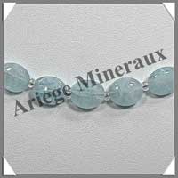 AIGUE MARINE - Collier Compos - Ovales 10x8 mm - 45 cm - C001