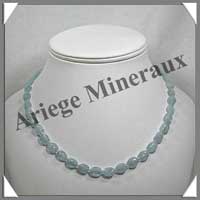 AIGUE MARINE - Collier Compos - Ovales 10x8 mm - 45 cm - C002