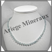 AIGUE MARINE - Collier Perles 6 mm - 50 cm - M002