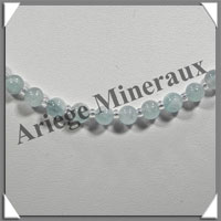 AIGUE MARINE - Collier Perles 6 mm - 49 cm - M003