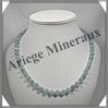 AIGUE MARINE - Collier Perles 8 mm - 50 cm - M002 Brsil