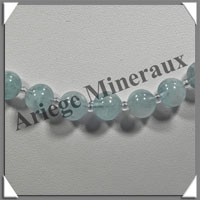 AIGUE MARINE - Collier Perles 8 mm - 50 cm - M002