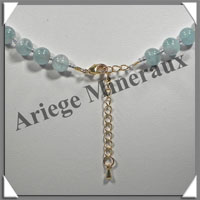 AIGUE MARINE - Collier Perles 8 mm - 50 cm - M002