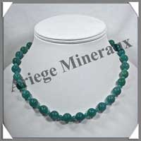 AMAZONITE Fonce - Collier Perles 4 et 12 mm en altern - 45 cm - C001