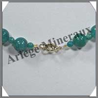 AMAZONITE Fonce - Collier Perles 4 et 12 mm en altern - 45 cm - C001