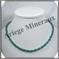 AMAZONITE Fonce - Collier Perles 4 et 6 mm en altern - 46 cm - C001