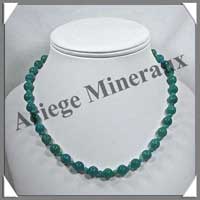 AMAZONITE Fonce - Collier Perles 4 et 8 mm en altern - 45 cm - C001