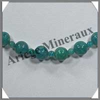 AMAZONITE Fonce - Collier Perles 4 et 8 mm en altern - 45 cm - C001