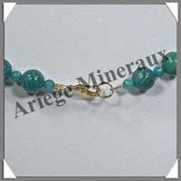 AMAZONITE Fonce - Collier Perles 4 et 8 mm en altern - 45 cm - C001