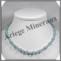 AMAZONITE Claire - Collier Perles 6 et 8 mm en altern - 43 cm - C001
