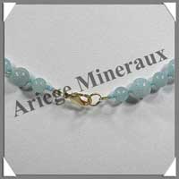 AMAZONITE Claire - Collier Perles 6 et 8 mm en altern - 43 cm - C001