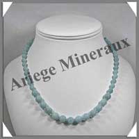 AMAZONITE Claire - Collier Perles 6 et 8 mm en dgrad - 44 cm - C002