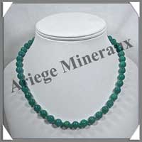 AMAZONITE Fonce - Collier Perles 8 mm - 46 cm - C002