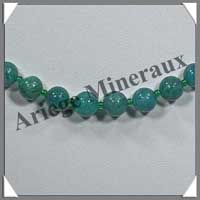 AMAZONITE Fonce - Collier Perles 8 mm - 46 cm - C002
