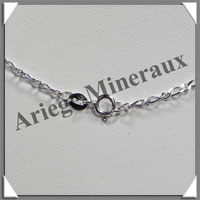 AMBRE - Collier Argent - 5 Cabochons - Tricolore - 42 cm - L002