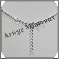 AMBRE - Collier Argent - 5 Cabochons - Caramel Clair - 42 cm - L004