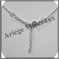 AMBRE - Collier Argent - 1 Cabochon - Caramel  - 42 cm - L005