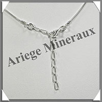 AMBRE - Collier Argent - 3 Cabochons - Caramel - 48 cm - L007