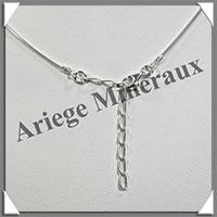 AMBRE - Collier Argent - 3 Cabochons - Caramel Clair - 48 cm - L008