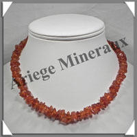 AMBRE - Collier Baroque - Caramel - Petits Morceaux - 43 cm - L003