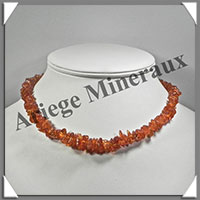 AMBRE - Collier Baroque - Caramel Clair - Petits Morceaux - 43 cm - L030