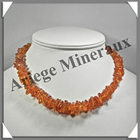 AMBRE - Collier Baroque - Caramel Clair - Moyens Morceaux - 45 cm - L031