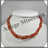 AMBRE - Collier Baroque - Caramel - Petits Morceaux - 43 cm - L033