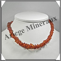 AMBRE - Collier Baroque - Caramel - Petits Morceaux - 44 cm - L034