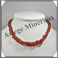 AMBRE - Collier Baroque - Caramel - Petits Morceaux - 43 cm - L035
