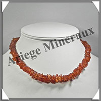 AMBRE - Collier Baroque - Caramel - Petits Morceaux - 43 cm - L036