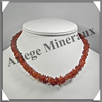 AMBRE - Collier Baroque - Caramel - Petits Morceaux - 45 cm - L039