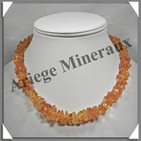 AMBRE - Collier Baroque - Citron - Gros Morceaux - 45 cm - L001