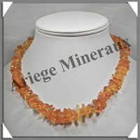 AMBRE - Collier Baroque - Citron - Gros Morceaux - 45 cm - L002