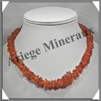 AMBRE - Collier Baroque - Caramel - Gros Morceaux - 45 cm - L003