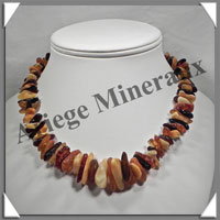AMBRE - Collier Baroque - Multicolore - Gros Morceaux - 45 cm - L005
