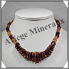 AMBRE - Collier Baroque Compos - Caramel Bicolore - Plastron - 46 cm - L002 Baltique