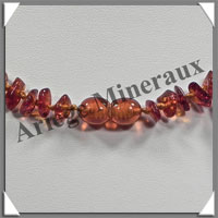 AMBRE - Collier Baroque Compos - Caramel Bicolore - Plastron - 46 cm - L003