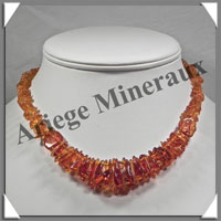 AMBRE - Collier Baroque Compos - Caramel Clair - Plastron - 46 cm - L004