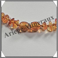 AMBRE - Collier Baroque Compos - Caramel Clair - Plastron - 46 cm - L004