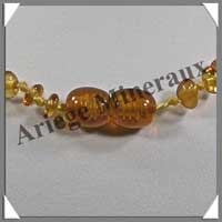 AMBRE - Collier Bb - Nuggets - Caramel Clair - 35 cm - CAMB2