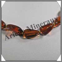 AMBRE - Collier Bb - Nuggets - Caramel Fonc - 33 cm - CAMB2F