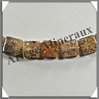 AMBRE - Collier Compos - Vert - Carrs de 8 mm - 45 cm - L001