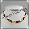 AMBRE - Collier Compos - 4 Couleurs - Carrs de 8 mm - 43 cm - L003 Baltique