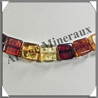 AMBRE - Collier Compos - 4 Couleurs - Carrs de 8 mm - 43 cm - L003